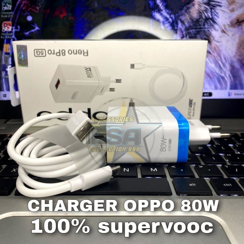 Charger Oppo 80W SUPER VOOC 7.3A 11V Type C RENO 8 PRO FAST CHARGING ORIGINAL 100%