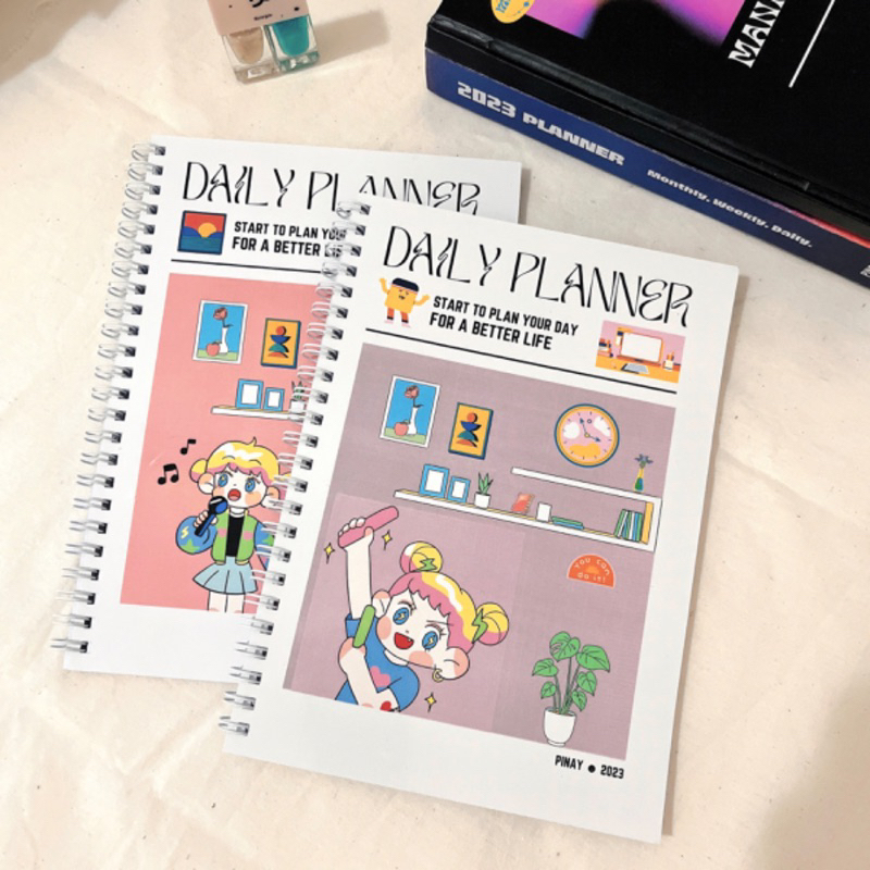 

A5 Daily Plannerr Kawaii Edition Journal isi 50 halaman Aesthetic
