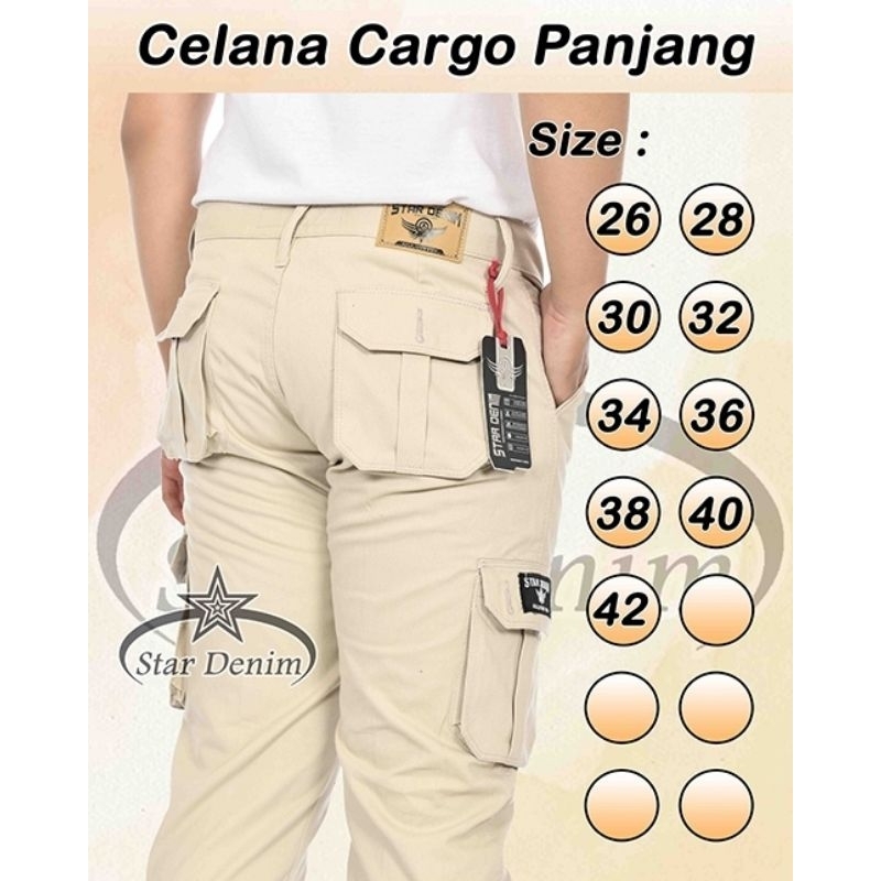 Celana Cargo Panjang Pria Star Denim Terbaru - Celana Cargo Pria Jumbo Big Size - Celana Pria Gamblok Pdl Banyak Saku Trending