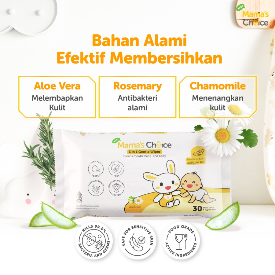 Tisu Basah Dot &amp; Peralatan Bayi- Mama's Choice Antibacterial Wet Wipes