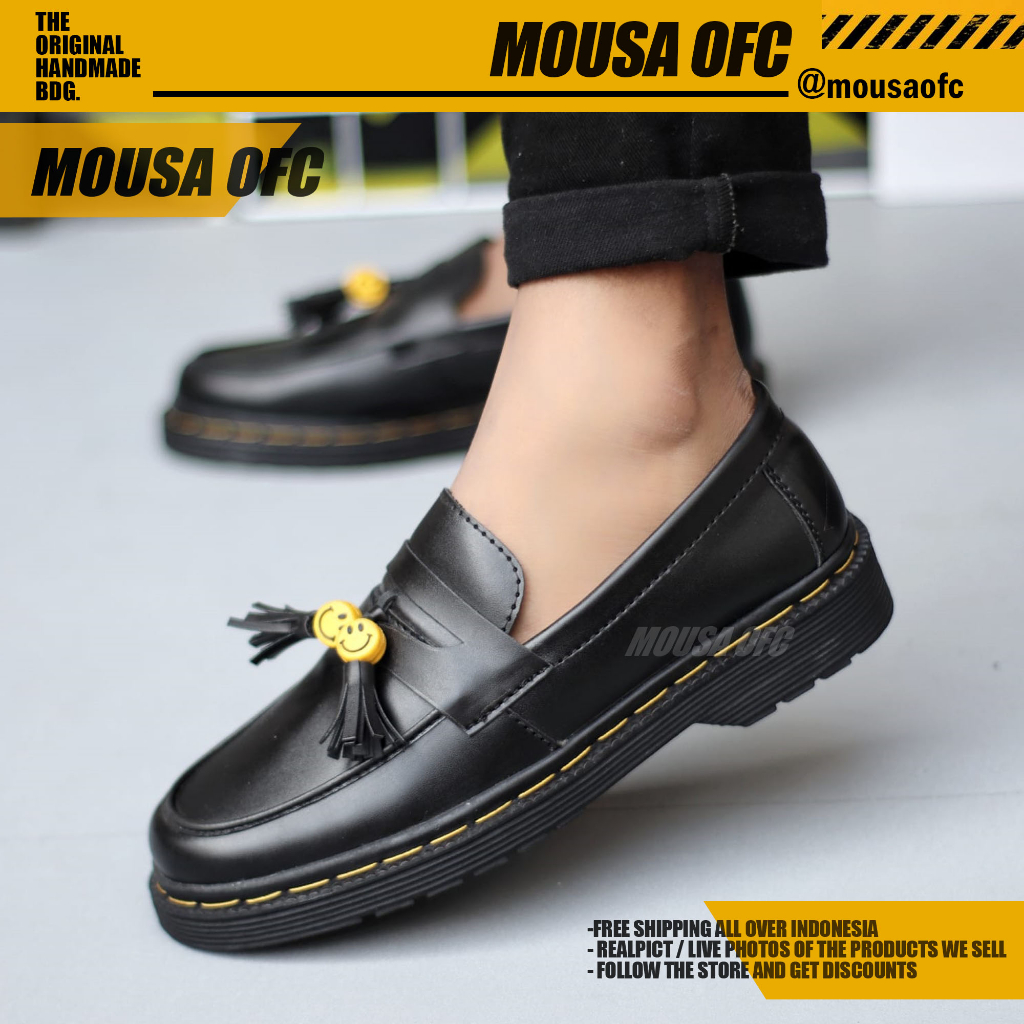 Sepatu Pria Docmart Loafers Casual Formal Kerja Pria Smile Mousa