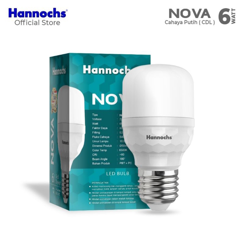 Lampu LED Hannochs Nova 6 Watt Cahaya Putih Terang