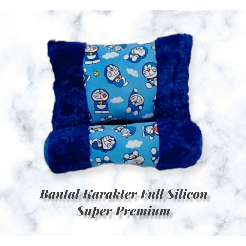 Bantal Anak Karakter Doraemon Biru Full Silicon/ Lebih Empuk, Lebih Awet Dan Tahan Lama/ Bantal Rasfur/ Bantal Dekorasi/ Bantal Hias/ Bantal Sofa/ Bantal Mobil