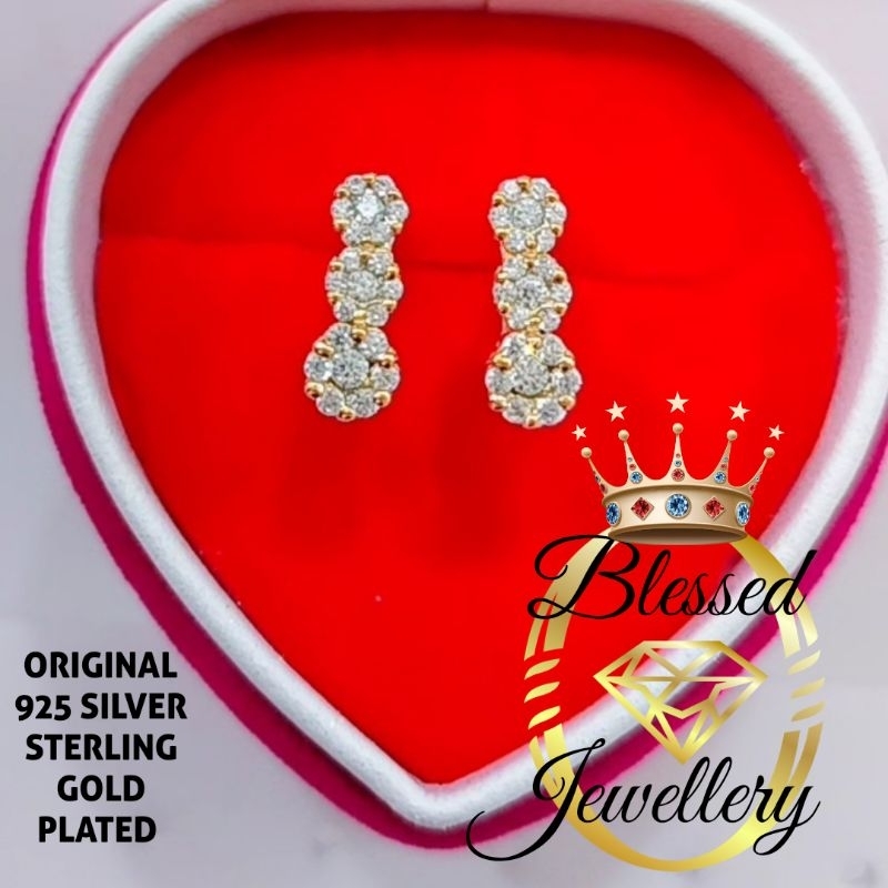 ANTING PERAK ASLI 925 LAPIS EMAS MODEL DESI, GIPSY,