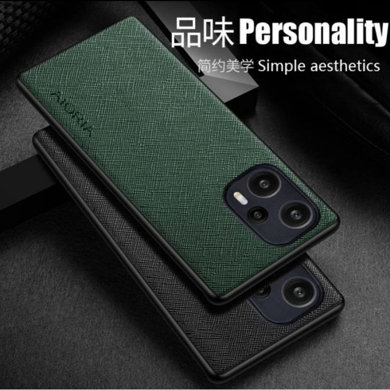 Xiaomi poco f5 soft case canvas cross pattern premium case