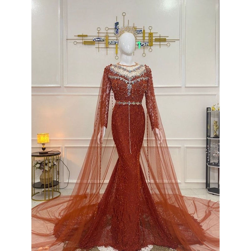 GAUN PENGANTIN MODERN SLIM   DRESS PAYET CHANTYLI//GAUN TERBARU /GAUN SLIM  MEWAH/GAUN CANTIK/GAUN  TERBARU/ GAUN BARBY/KEBAYA AKAD