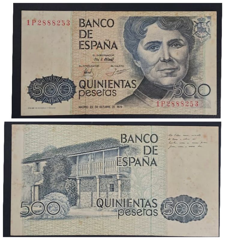 Uang Negara Espana/Spanyol 500 Pesetas Original 100% Langka Kertas Tebal Renyah Utuh