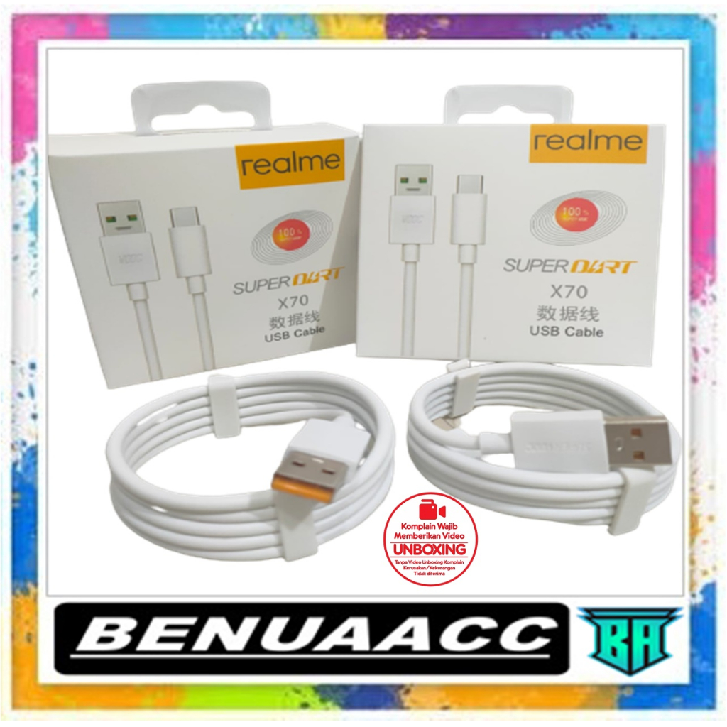 KABEL REALME X70 SUPER DART MICRO &amp; TIPE C ORI 100%