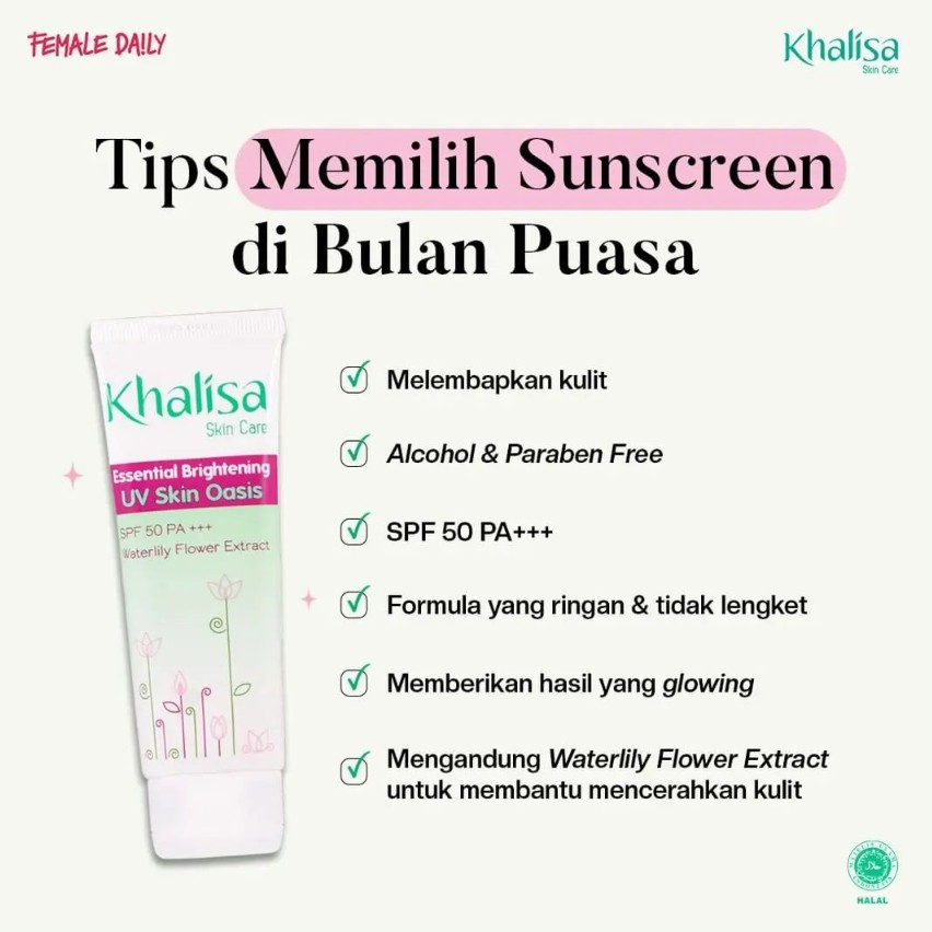 [BPOM] Khalisa Essential Brightening UV SPF50 Skin Oasis 40gr / Khalisa Sunscreen Wajah / Kalisa / Sun Block / MY MOM