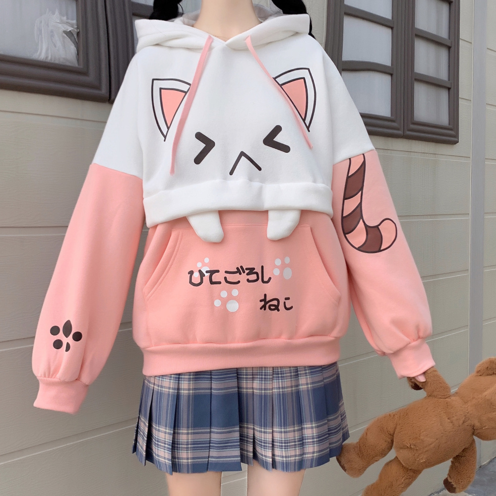 Hoodie Kawaii Funny Cat Kore Style | Dhea Fashion