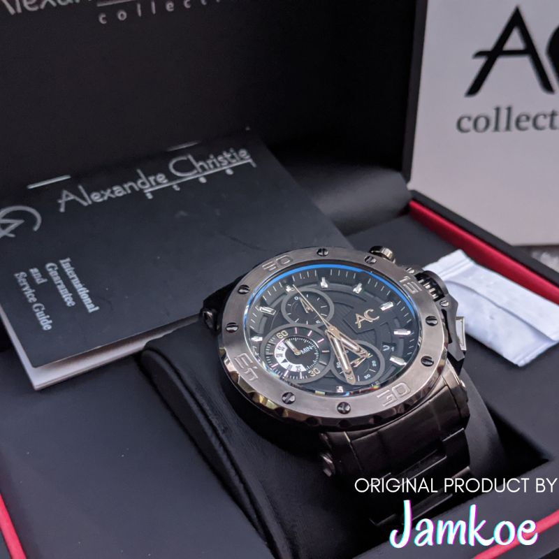 Jam Tangan Pria Alexandre Christie 9205 MC Strap Rantai Original Second Bekas Tali Besi Hitam Brande
