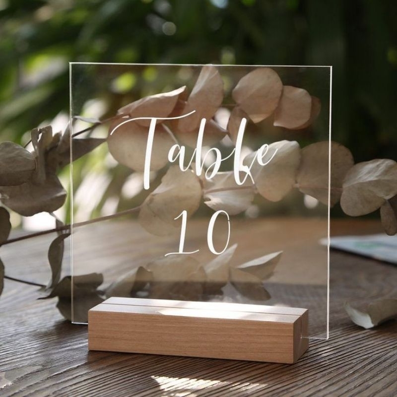 

Dudukan Stand Akrilik Menu Kartu Nama Nomor Antrian Wooden stand