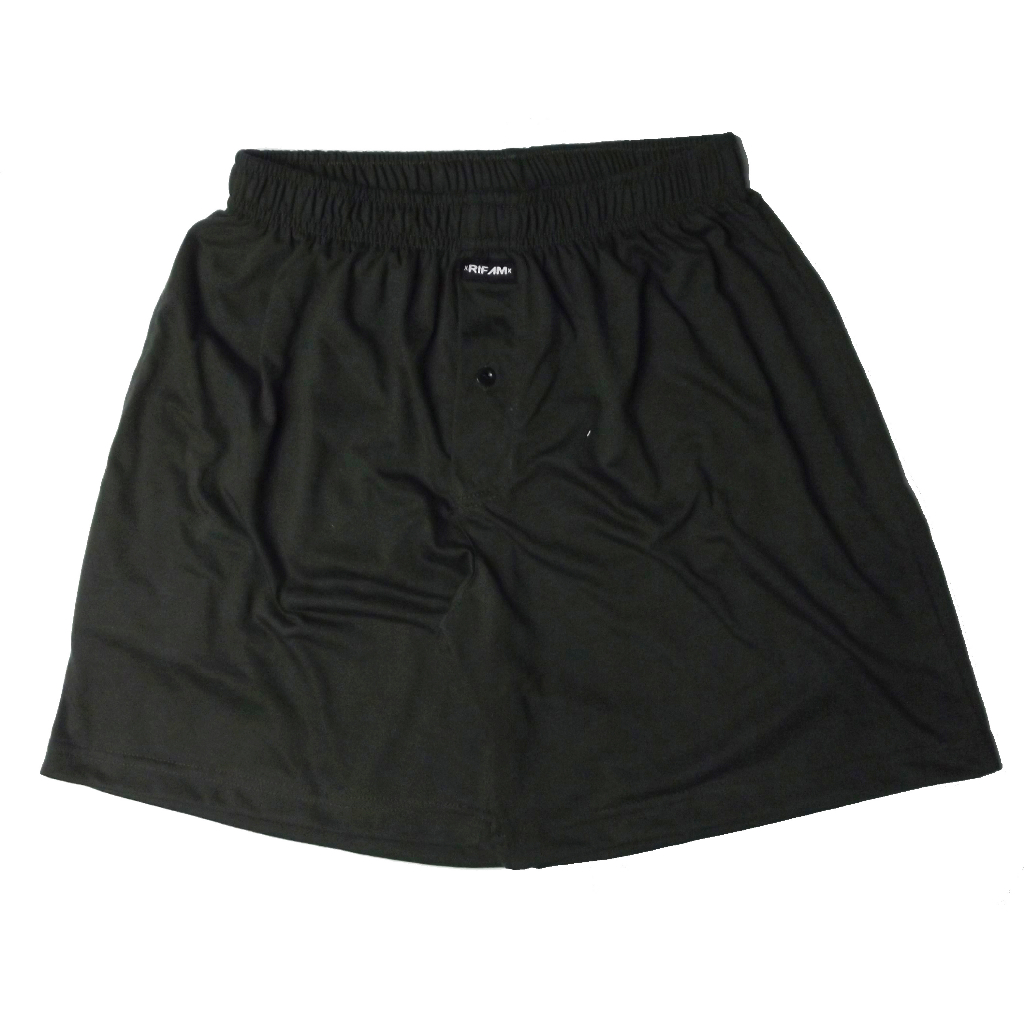 CELANA PENDEK BOXER PRIA WANITA KATUN POLOS RIFAM MODEL KANCING DARK ARMY