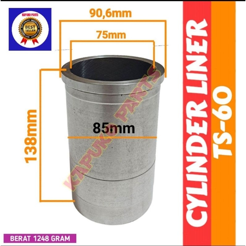 TS 60 BORING CYLINDER LINER 75MM UNTUK MESIN DIESEL YANMAR