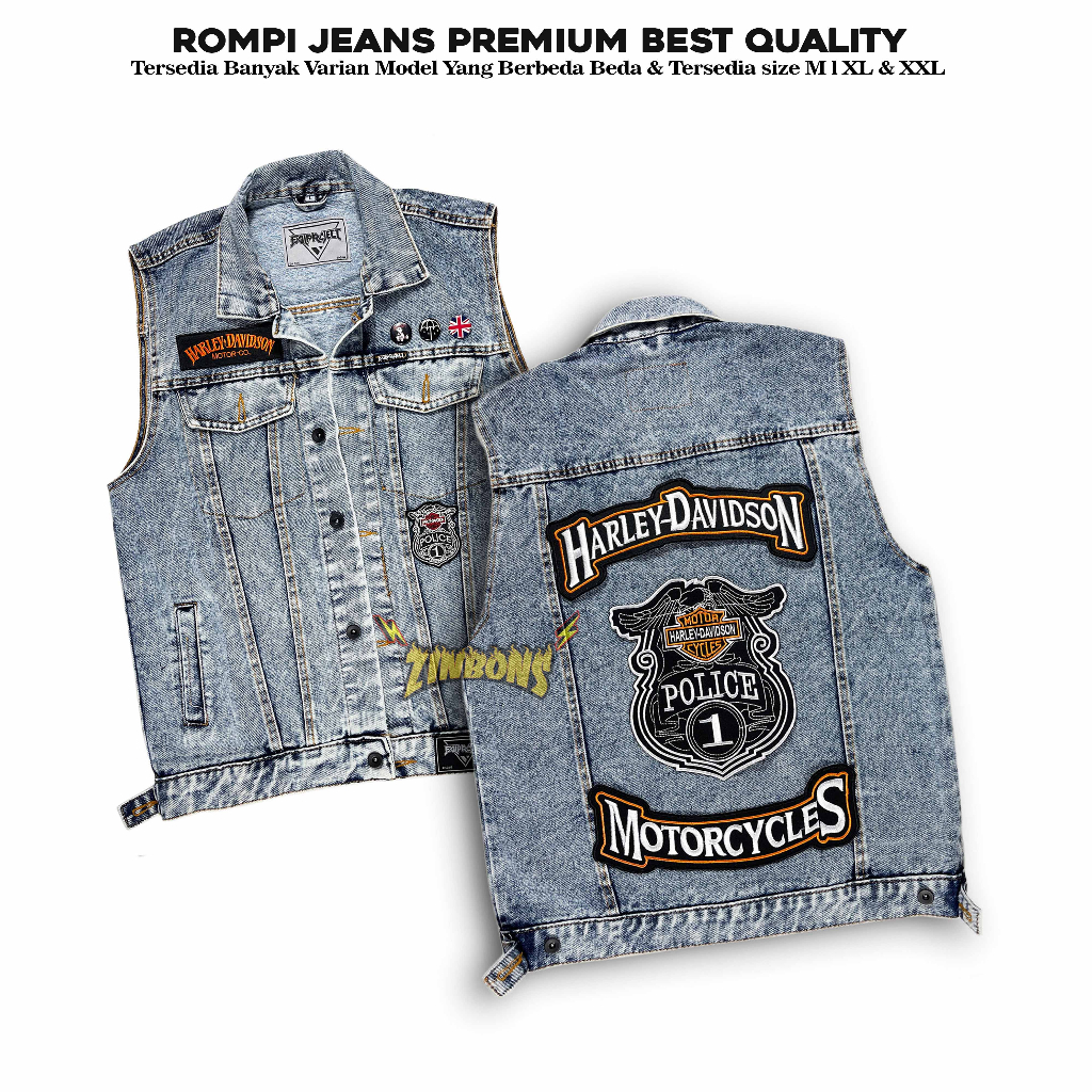 Rompi Motor Rompi Patch Jaket Jeans Rompi Motor Rompi Best Quality Dan Terlaris