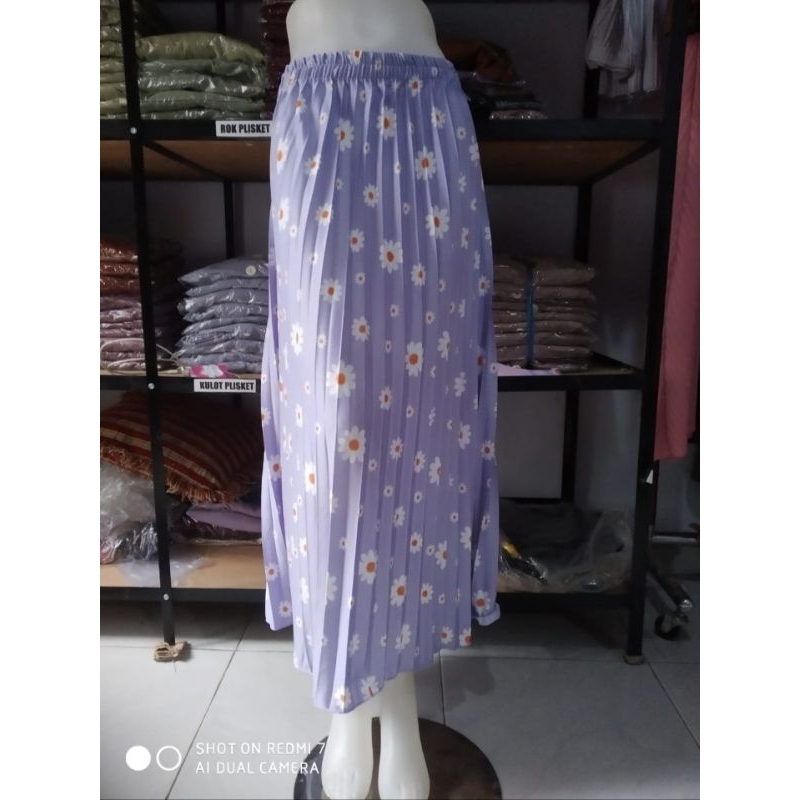 gratis ongkir rok bunga motif terbaru/rok Daisy Lily premium/rok/rok plisket/pakaian wanita