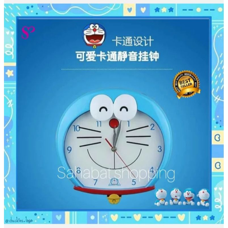 Sahabat Shopping - Jam Dinding Kepala Doraemon|Jam Dinding Anak Doraemon|Jam Dinding Doraemon
