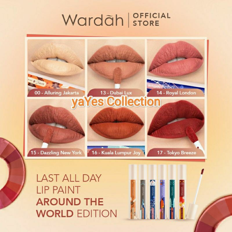 Wardah Colorfit Last All Day Lip Paint ORIGINAL Around The World Edition Lip Concealer Color Care Stick to Latte Stay Russet Brick Timeless Rose