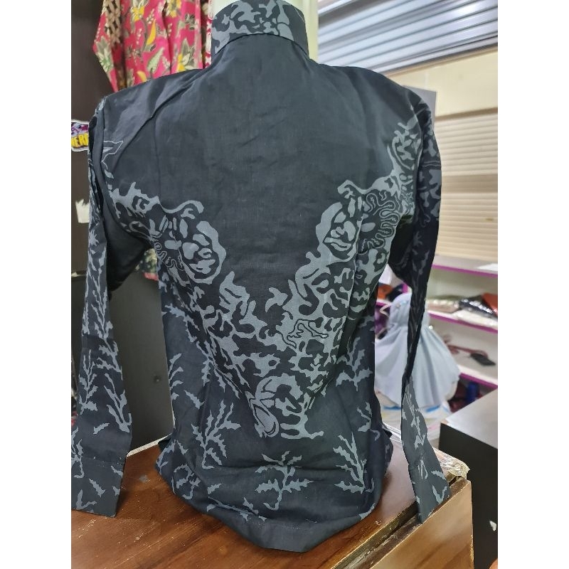 Kemeja Batik Solo Pria Premium Lengan Panjang Lapis Furing Motif Cakra Bahan Katun