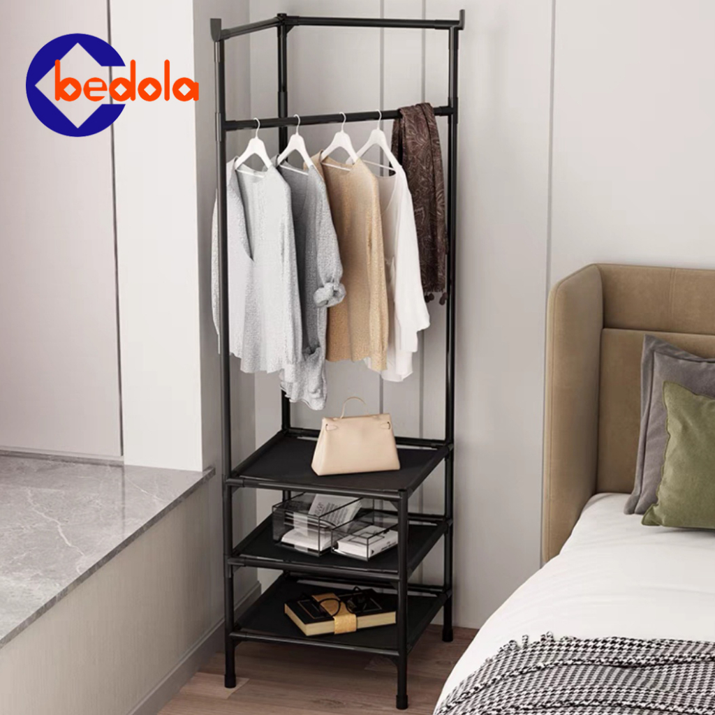 Bedola Rak gantung rak serbaguna rak stand hanger rak baju portable lemari pakaian