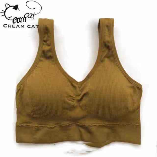 Pakaian Dalam Wanita Bra Polos Yoga Bra Push Up Tanpa Kawat Sport Bra-bra-101 Kuning