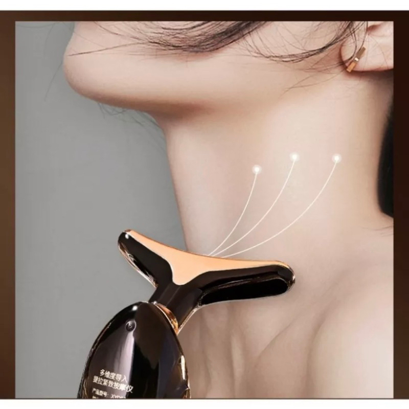 JE.ID Alat Pijat Pengencang Kulit Wajah dan Leher dan Mata Alat Setrika Wajah Black Gold Setrika Wajah Alat Perawatan Wajah Alat Pemijat Wajah Menghilangkan Kerutan Pemijat Perawatan Kulit Anti Anging Facial Massage