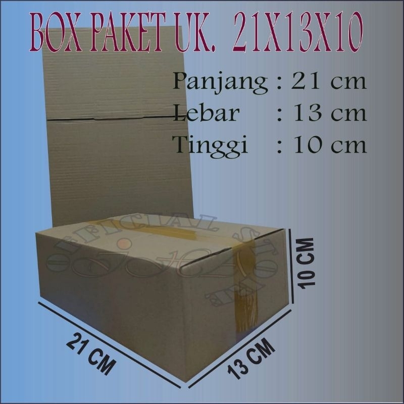 

Box ukuran 21x13x10 cm packing online packaging murah kardus paket