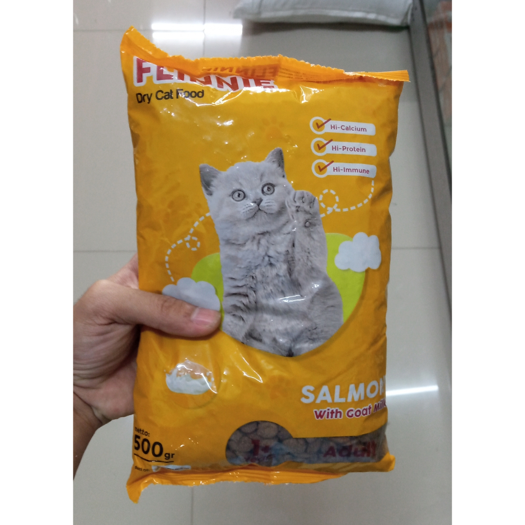 Flinnie Adult Salmon 500gr makanan kucing Kering