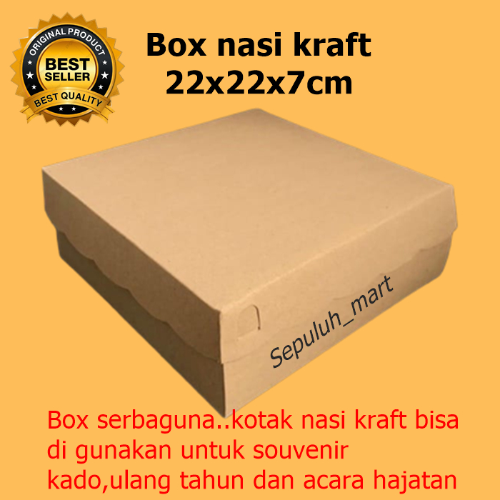 Box nasi 22x22/box nasi ulang tahun anak/box nasi kraft 22x22/dus nasi kotak/dus nasi kotak kekinian