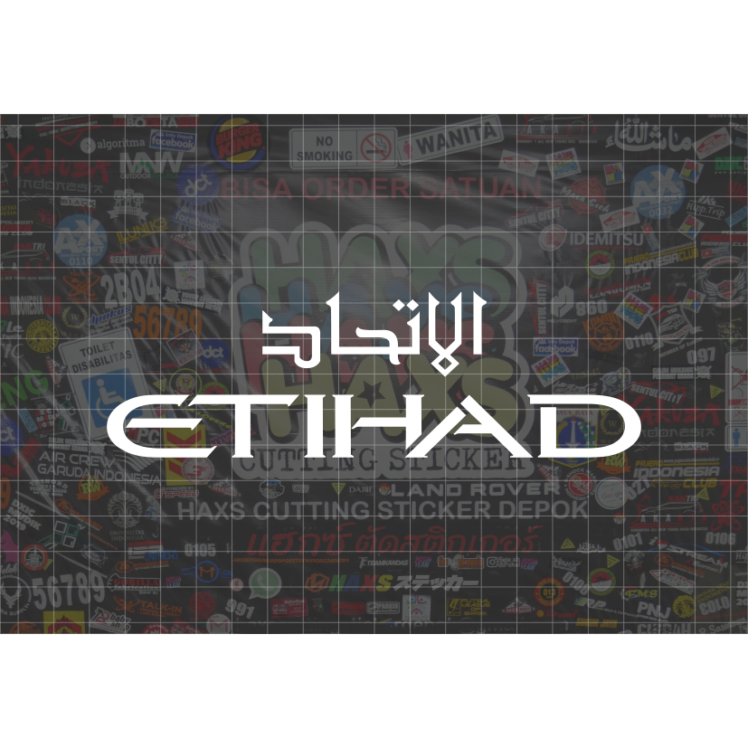 Cutting Sticker Etihad Ukuran 15 Cm Untuk Motor Mobil V2
