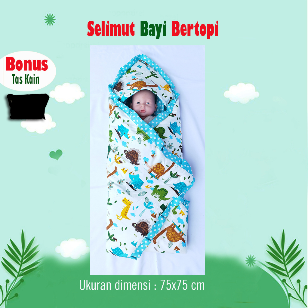 FREE TAS!! Selimut Bayi Topi baby blanket hoodie blanket baby kado lahiran bayi