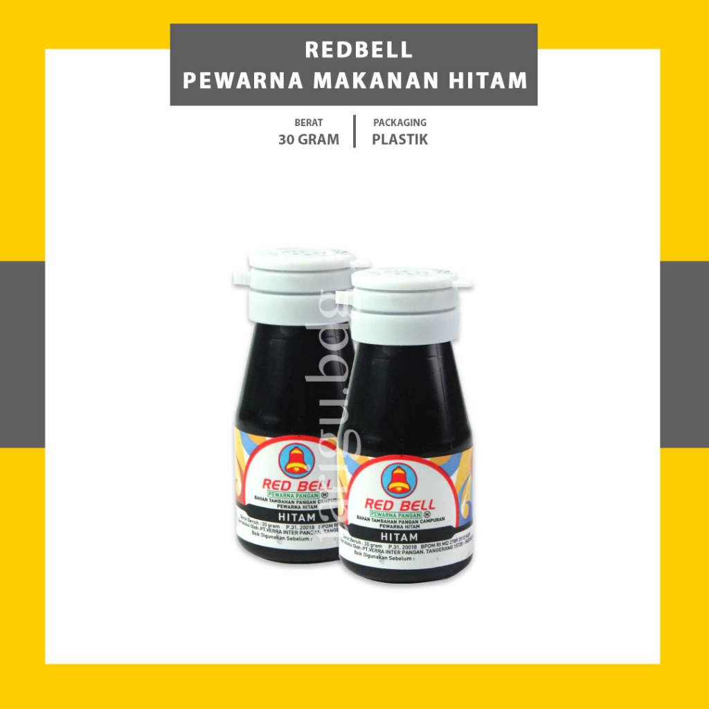 HITAM PEWARNA MAKANAN RED BELL 30ML - REDBELL PEWARNA MAKANAN CAIR MINUMAN - FOOD COLORING