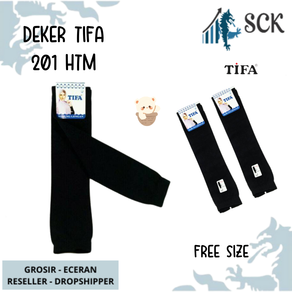 Deker TIFA 201 Polos / Manset Tangan Panjang Bahan NYLON / Sarung Tangan Muslim