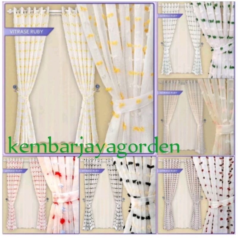 GORDEN JENDELA PINTU KAMAR MURAH GORDEN VITRASE RUBBY MODEL SMOKRING