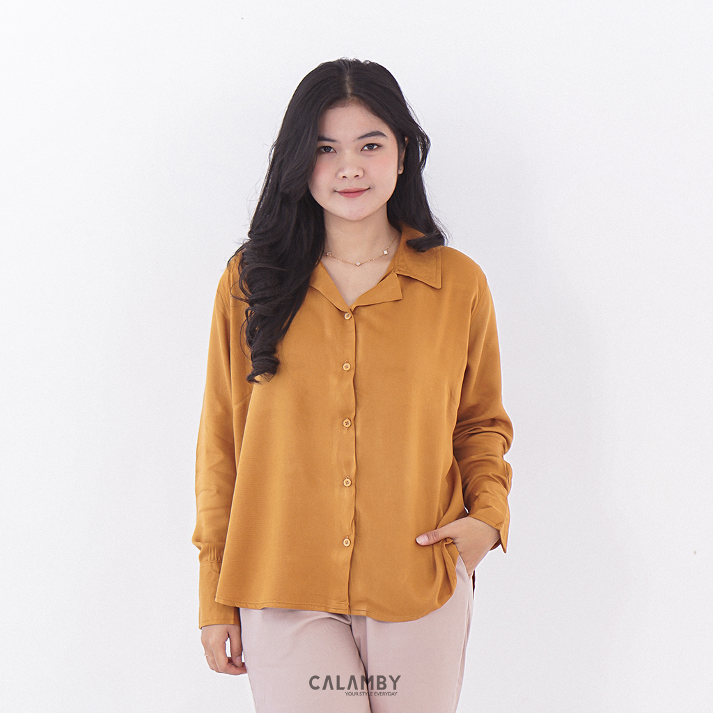 Kemeja Basic Kerah V (Rayon Twill) - CALAMBY