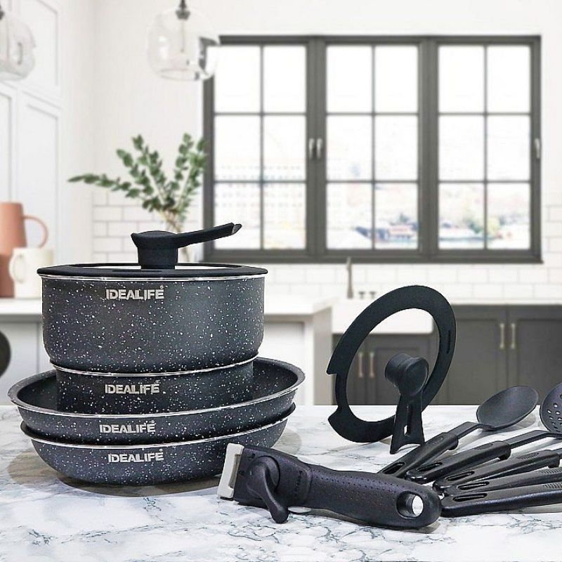 IDEALIFE - Granite Cookware Set - Panci Masak Marble Set - IL-22a