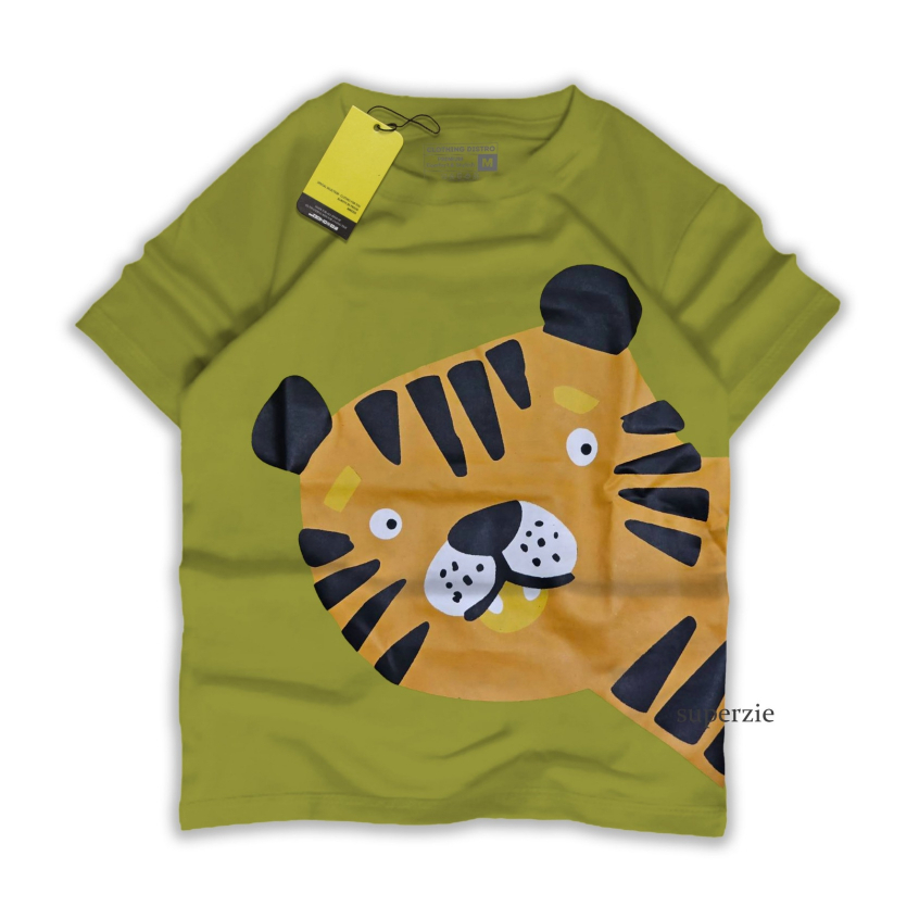 Pakaian anak laki laki Distro Grosir ecer kaos anak Cewek Motif TIGER IJOSAMPUR  three point rg kids