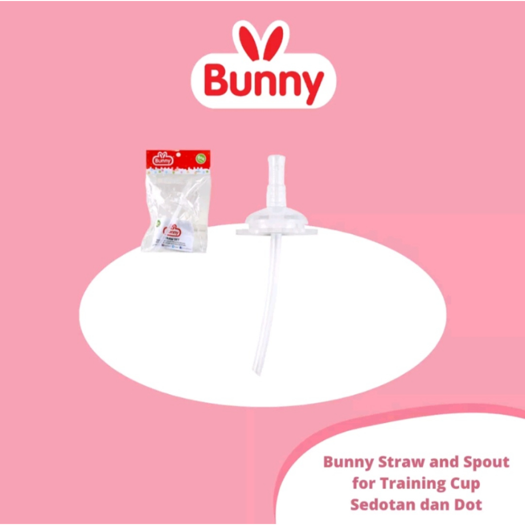 Lusty Bunny Straw and Spout for Training Cup Gelas Minum Bayi Refill Sedotan dan Dot Straw Set