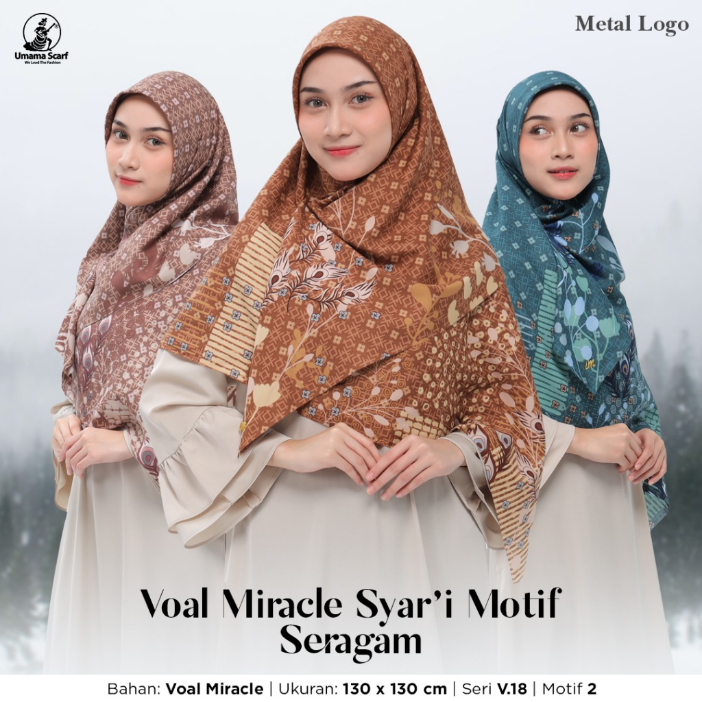 HIJAB SEGI EMPAT MOTIF SYARI / HIJAB SYARI MOTIF BY UMAMA / HIJAB UMAMA SYARI MOTIF / KERUDUNG SEGI EMPAT SYARI BY UMAMA