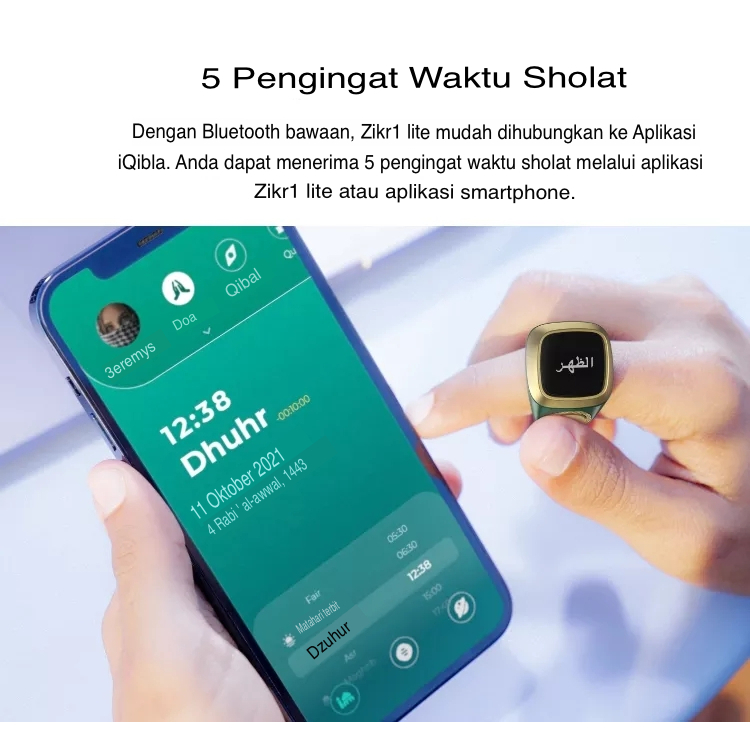Cincin Tasbih Digital SKMEI ZIKR iQibla Tasbih Smart Ring Bluetooth Connect WATCHKITE WKOS