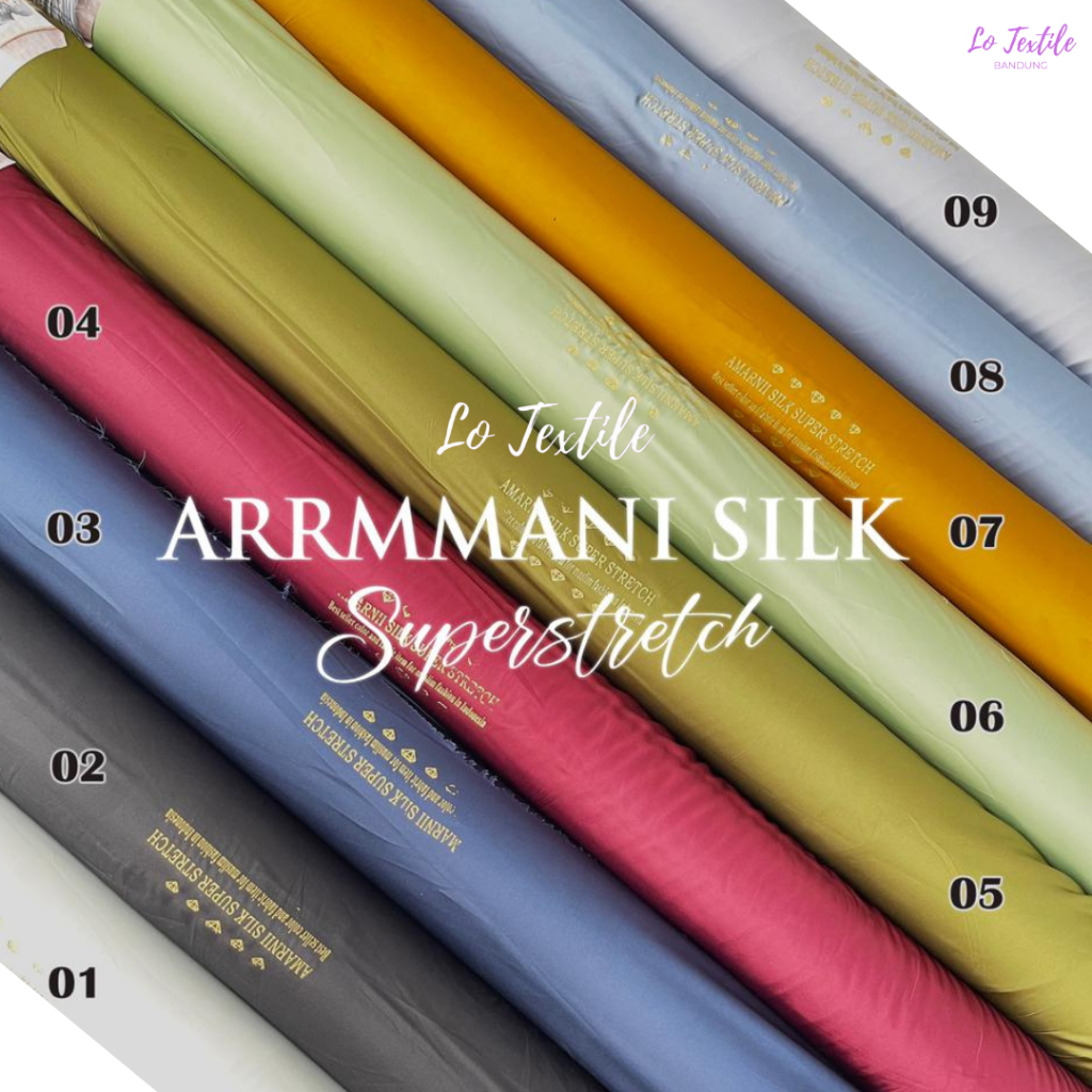 Kain Armani Silk Premium 1 Roll - Bahan Kain Armany Silk Satin Super Meteran Dress Pengantin Bridesmaid Gamis Mukena Multi Guna