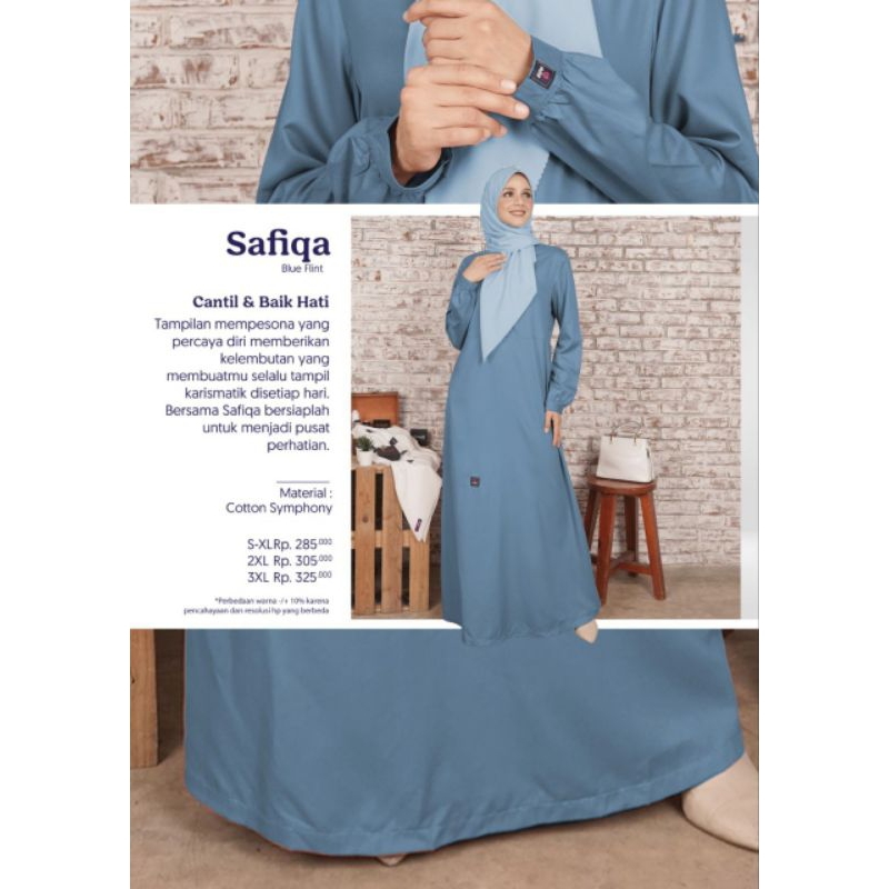 Gamis Mutif Safiqa Blue Flint Gamis Terbaru Mutif 2023 Gamis Lebaran Gamis Wanita Baju Gamis