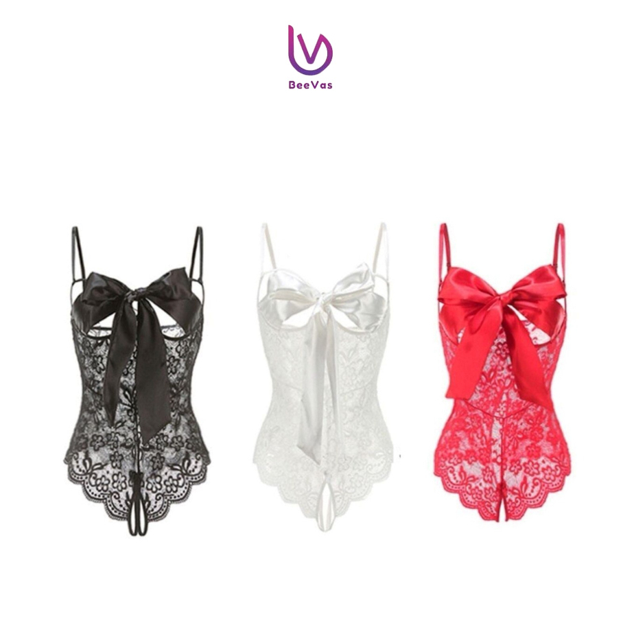 BV.ID BT1261 Lingerie Sexy Cosplay Bodysuit Lingeri Model Gift Gown Lace Open Cup &amp; Crotchless