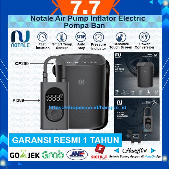 Notale Air Pump Inflator Electric Pompa Ban Mobil Sepeda Motor Bola Swimming ring Rubber lifeboat Alt Xiaomi Portable Perawatan Kendaraan Praktis