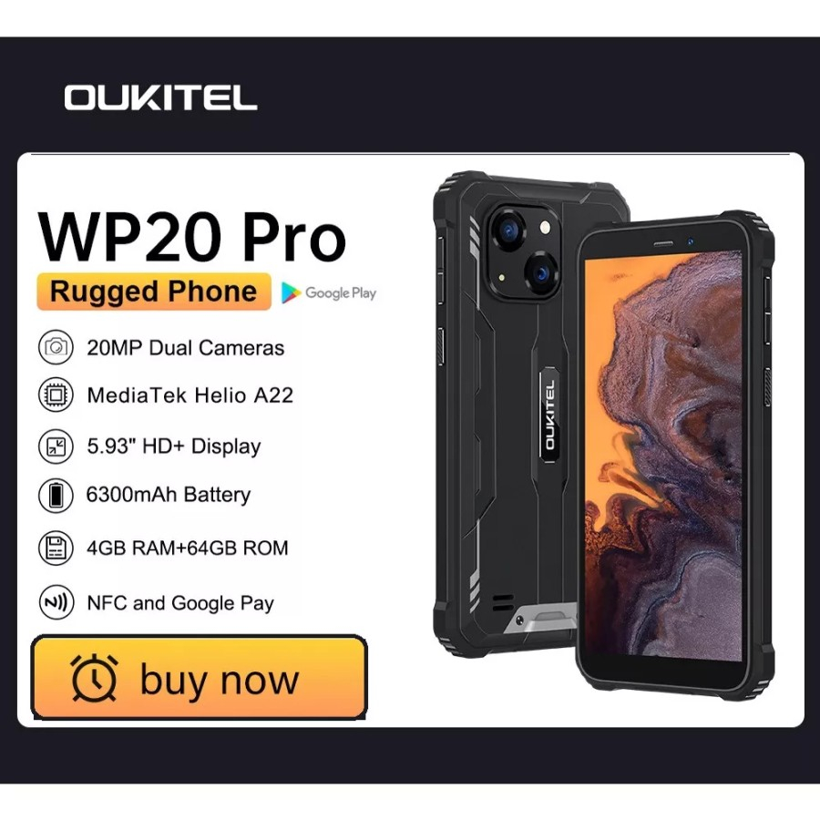 Oukitel WP20 Pro 4/64GB New Hp Outdoor 6300mAh Bigger Battery Nfc