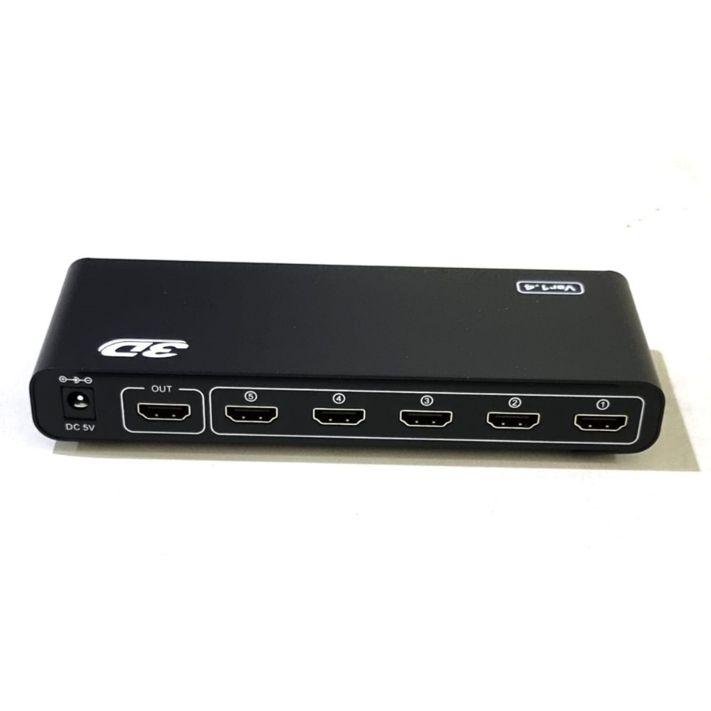 HDMI Switch 5 Port with Adaptor dan Remote support 4k