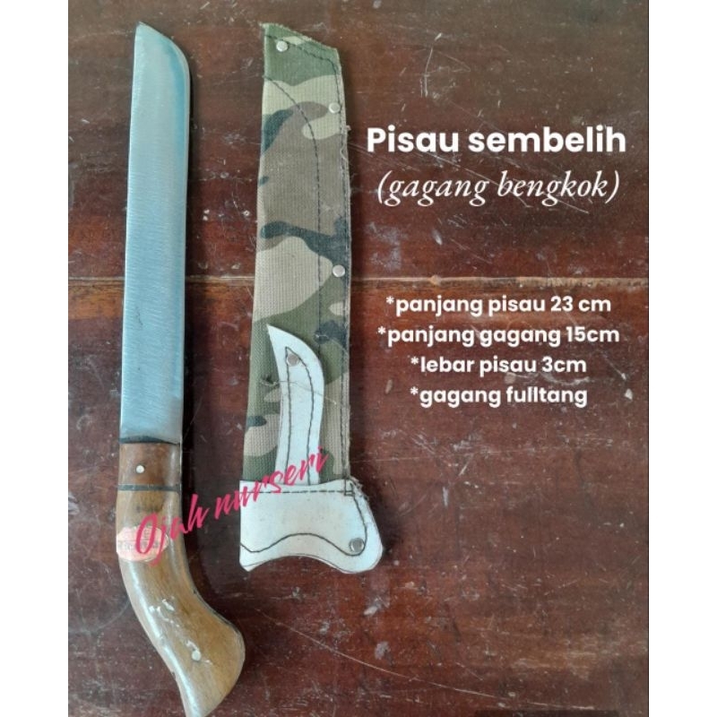 Pisau sembelih gagang kayu fulltang
