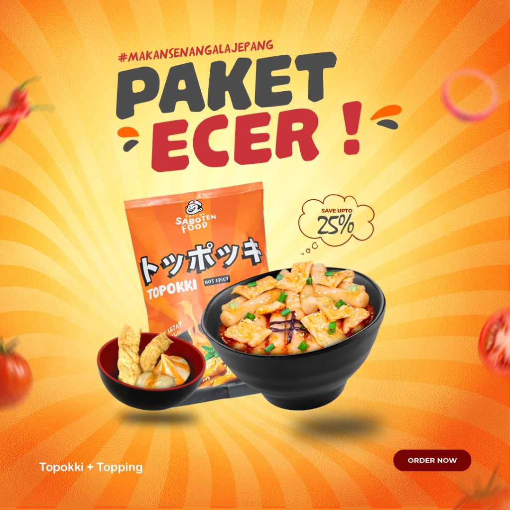 

Sabotenfood - Paket Ecer 4 Varian Topokki + 3 Varian Topping