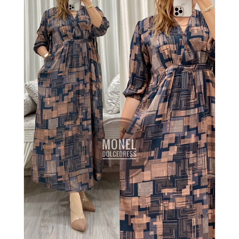 Daster Arab Dolce MONEL Midi Dress Kimono Twill Premium