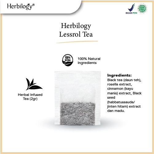 Herbilogy Lessrol Tea - Kolesterol 20 Kantong Teh